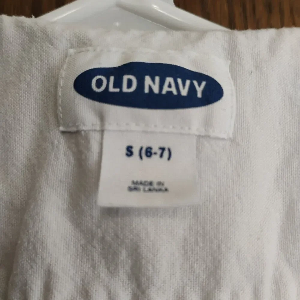 Old Navy White Formal Uniform Button Down Dress Shirt Size Boys Small